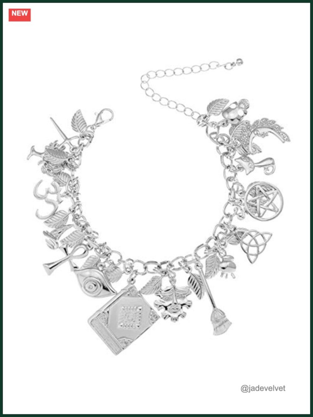 RechicGu Multi-Charm Cuff Bangle Bracelet Alloy Boho Celtic Cat Moon
